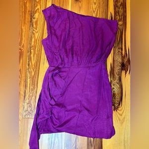 Showpo. Drape One-shoulder Mini Dress in Purple